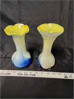 Set of 2 Glass Vases