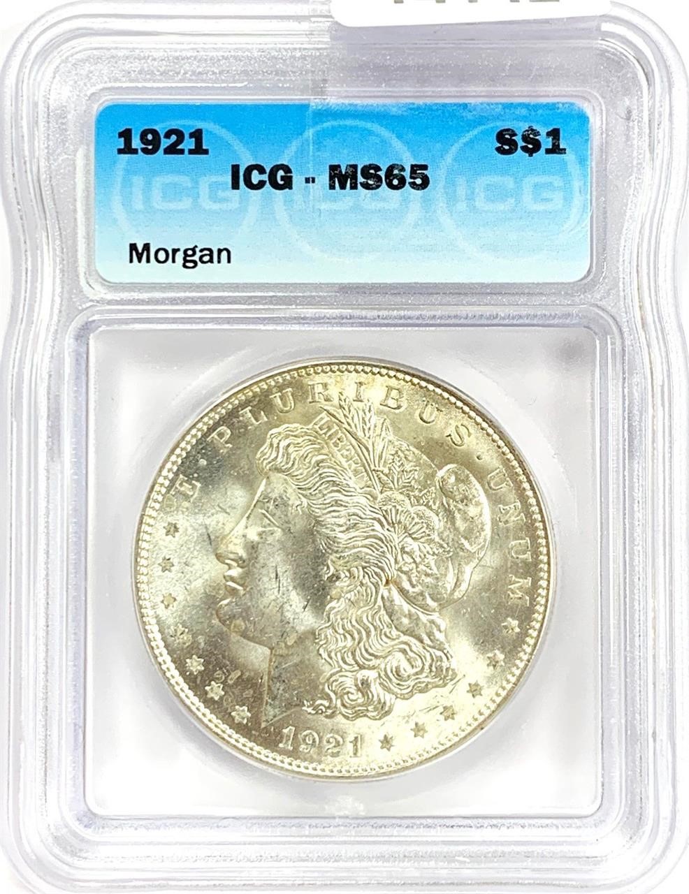 1921 Morgan Silver Dollar MS-65