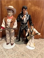 2 Elvis Dolls, & John Wayne Doll