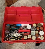 Red tool box with contents