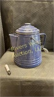 Blue enamel Camp coffee pot