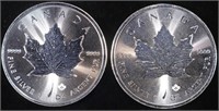 (2) 1 OZ .999 SILV 2022 & 2023 CAN MAPLE ROUNDS