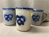 (3) Eldreth Salt Glazed Mugs