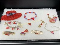 RED HAT SOCIETY THEMED JEWELRY