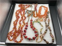 VIBRNAT RED TONED JEWELRY NECKLACES