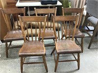 Set of 5 plank bottom chairs