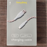 4' USB-C to USB-a Braided Cable - Heyday™ Misty Bl