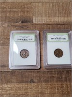 2x Early Lincoln Pennies 1920s currency
