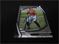 Justin Fields signed RC football card COA