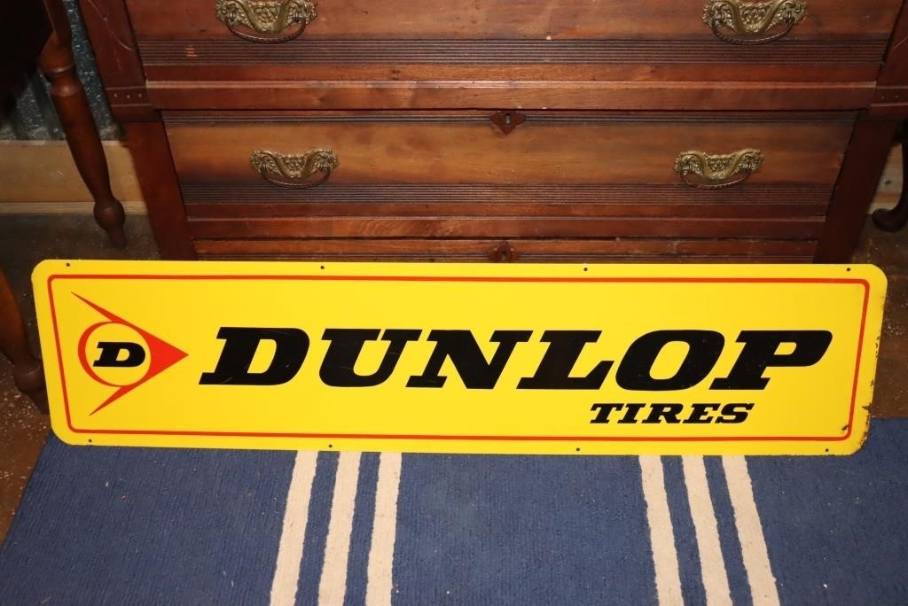 Metal Dunlop Tires double sided advertising sign