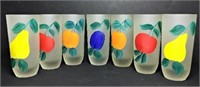 Frosted Water Glasses with Fruit Designs