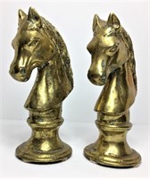Pair of Bronze Horse Head Book Ends