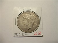 1922 D Peace Dollar