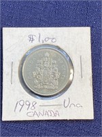 1998 Canadian $.50 coin proof like
