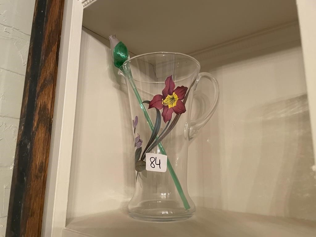 Painted Flower Pitcher