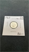 1963 Roosevelt silver dime BU++