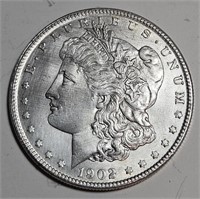 1902 O Large O AU Plus Morgan Dollar