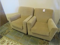 PAIR OF PADDED RECEPTION CHAIRS
