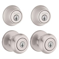 Kwikset Cove Satin Nickel Keyed Entry Door Knob$63