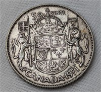 1951 CAD SILVER HALF DOLLAR