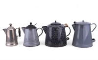 Antique Granitware & Tin Coffee Pots
