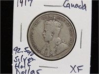 1917 CANADA SILVER HALF DOLLAR 92.5%