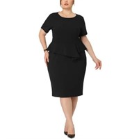 1X  Sz 1X Plus Size Short Sleeve Work Formal Body-