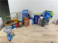 Lot of toiletries and tote