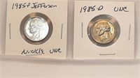 1985 P&D UNC Jefferson Nickels