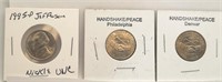 Handshake / Peace P&D , 1995-P UNC Jefferson Nicke