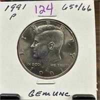 1991 GEM UNC JFK HALF DOLLAR