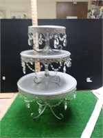 Three cake stands.  Each one slightly smaller