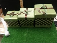 Three matching decorative gift boxes