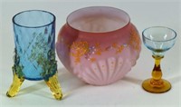 Pink Cased Uranium Glass Shell Vase