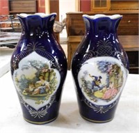 Cobalt Sheeni Egyptian Vases.