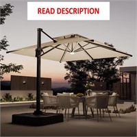 10 FT Cantilever Patio Umbrella w/ LEDs