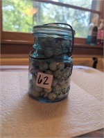 Ball jar of old marbles