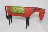 Hand Painted Folk Art Metal Horse