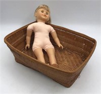 Baby Doll In Basket (w/ A Cushion It Could Be Bed)