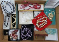 Pearl & Crystal Necklaces, Rhinestone Bracelet..