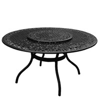 Black Round Aluminum Dining Height Outdoor Dining