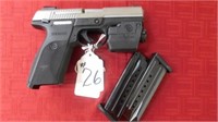 Ruger, SR9, 9mm Auto w/Viridian Laser Sight,