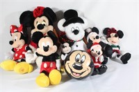 Lot of Disney Mickey and MInnie Mouse Plushies etc