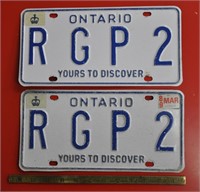 Set of Ontario license plates