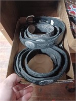 Two Box Lots of Leather Belts