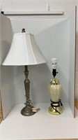 31’’ lamp and shade, damage to top, 21’’ lamp