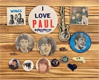 Collection of Vintage Beatles Pins/Buttons