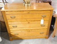 Lot # 3906 - Antique Oak three drawer dresser