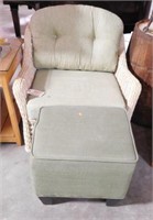 Lot # 3907 - White wash wicker upholstered side