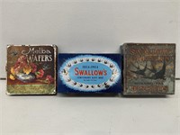 3 x Misc Biscuit Wafers Tins inc Swallow